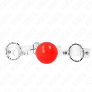 KINK Red Transparent PVC Ball 4 cm z regulowanym paskiem