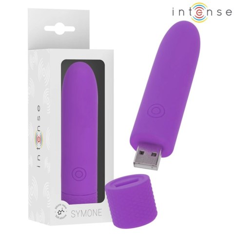 Intense Symone Fioletowa Kula Wibracyjna USB 8 Trybow 10x2,2 cm