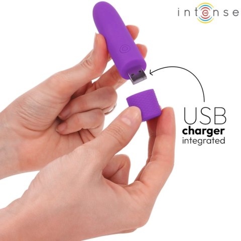 Intense Symone Fioletowa Kula Wibracyjna USB 8 Trybow 10x2,2 cm