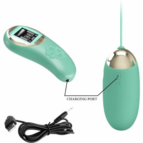 Pretty Love Model Zdalnie Sterowane Jajko Wibracyjne Zielone USB LCD