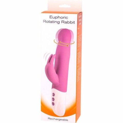 Seven Creations Euphoric Rabbit - Wibrator obrotowy 23,4 cm USB fioletowy