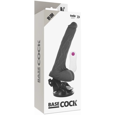 BASECOCK Pilotowany Wibrator Czarny 19cm x 4cm TPE z Pilotem
