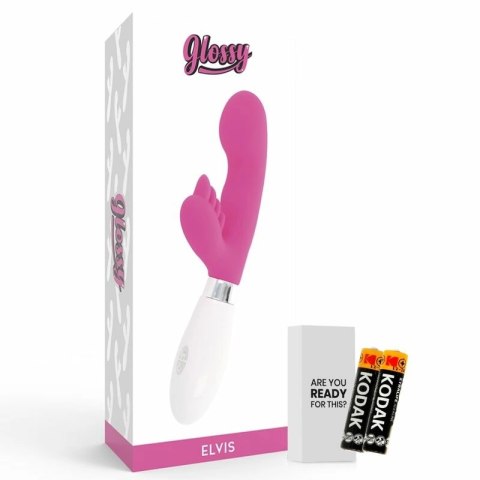 Glossy Elvi Rożowy masażer silikonowy 10 trybow, 12 cm, 2 silniki