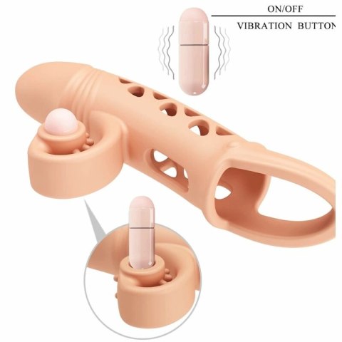 Romance Naturalny Przedłużony Rękaw Intymny z Wibracją TPE