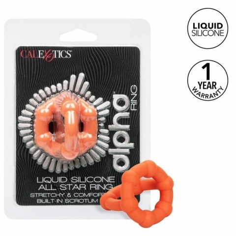 CalExotics Alpha All Star Ring podwojny silikonowy pomarańczowy