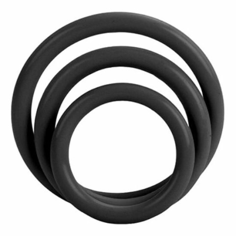 CalExotics Tri-Rings Czarny Zestaw 3 Pierścieni Silikonowych Rożne Rozmiary