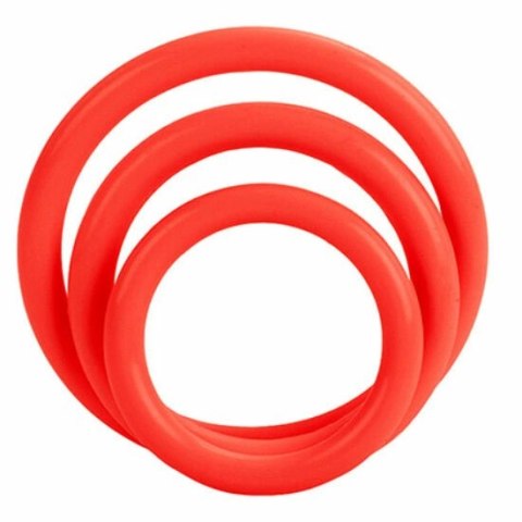 CalExotics Tri-Rings Zestaw Elastycznych Pierścieni Czerwony 3 szt.