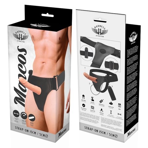 Harness Attraction Uprząż Intymna z Wibratorem 15 cm Naturalny TPR