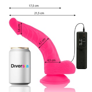 Diversia Wibrujący Model Elastyczny Rożowy 21,5 cm - Przyssawka, Pilot