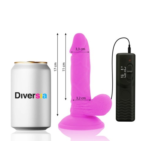 Diversia Wibrujący Model Intymny Fioletowy 17 cm Elastyczny TPE