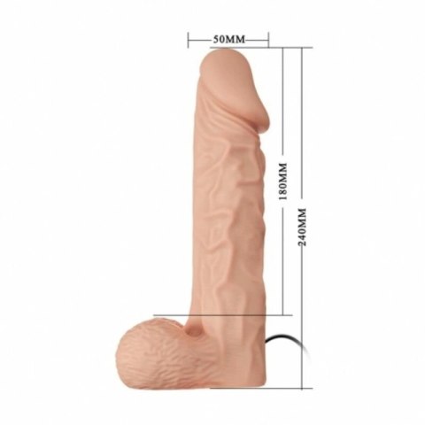 Baile Ultra System Intymny z Wibracją 24 cm Naturalny, Regulowane Szelki