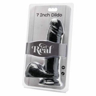 Get Real model 18 cm czarny - anatomiczny model z kulkami PVC