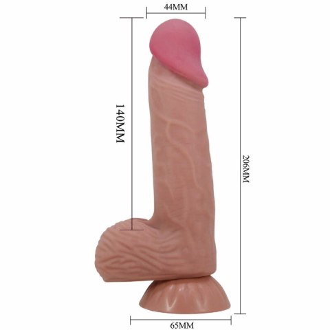 Pretty Love Sliding Skin model 20,6 cm brązowy TPR z przyssawką