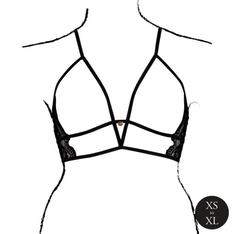 Obsessive Triangle Bra Open Cup Koronka Regulacja Czarny One Size