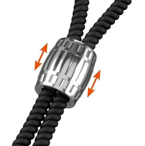 Rebel Heavy Rope Pasek Regulowany Czarny z Metalowym Elementem 14,5 cm