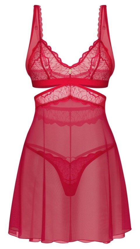 Obsessive Cupide Desir koszulka nocna + stringi czerwone 2XL/3XL
