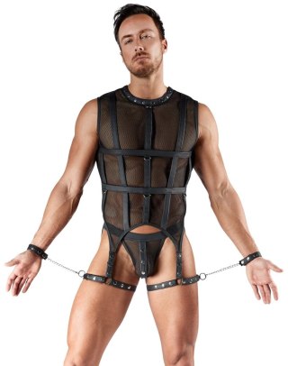 Svenjoyment Bondage Mesh Czarny Bezrękawnik z Uprzężą 2XL