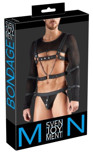 Svenjoyment Bondage Zestaw Powernet XL - Top, Uprząż, Jockstrap, 4 Mankiety