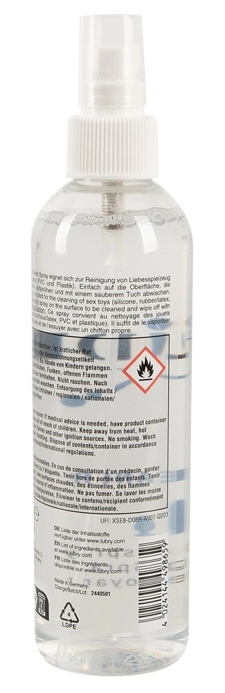 Just Glide Cleaner 250 ml - spray do higieny akcesoriow silikonowych i PVC