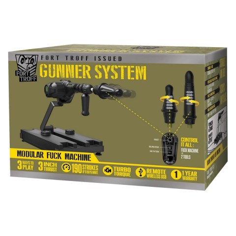Doc Johnson Gunner System 3w1 - Modułowa maszyna intymna z pilotem
