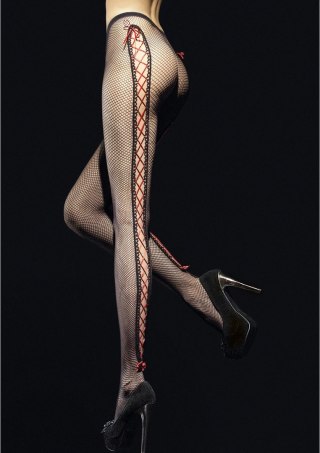 Fiore Hosiery Invito 40 den - rajstopy z siateczkowym wzorem, czarne