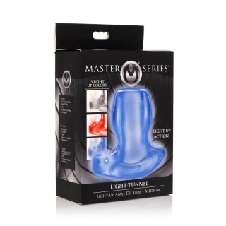 XR Brands Tunnel Plug M podświetlany anatomiczny silikon LED 3 kolory