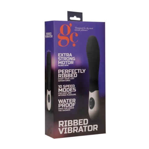 GC by Shots - Wibrator żebrowany silikonowy 19 cm, 10 trybow, czarny