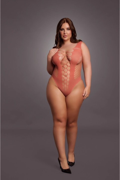 Le Desir Body Queen Size czarny, głęboki dekolt V, XL-4XL