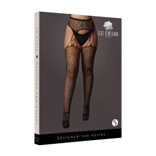 Le Desir Rajstopy Plus Size Leopard elastyczna siateczka