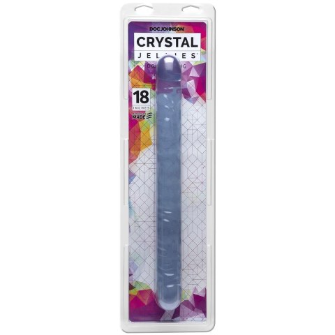 Doc Johnson Crystal Jellies Double Dong 45 cm Elastyczny Model Przezroczysty