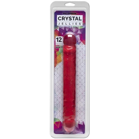 Doc Johnson Crystal Jellies JR Double Dong 30 cm, transparentny