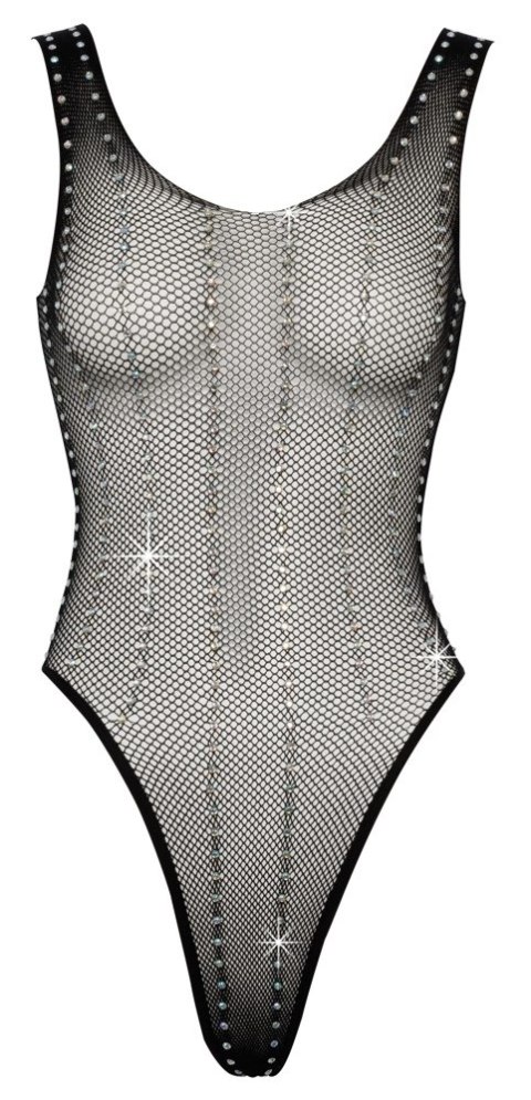Cottelli Collection Fantasy Body siateczkowe czarne S-L z dżetami