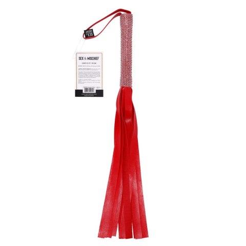 Sportsheets Sex & Mischief Amor Sparkle Flogger czerwony, vegan leather