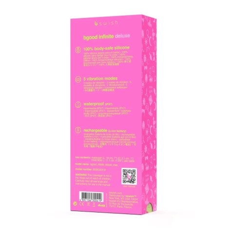 B Swish Bgood Infinite Deluxe rożowy - stymulator silikonowy 5 trybow