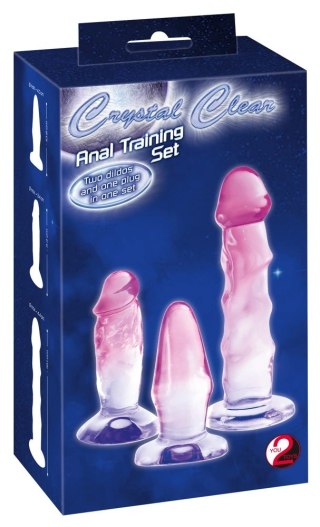 Crystal Clear Zestaw 3 Treningowych Wtyczek i Form Anatomicznych Rożowych