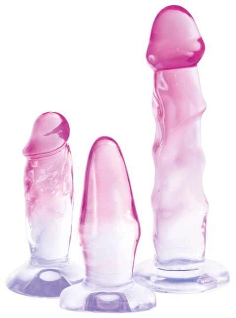 Crystal Clear Zestaw 3 Treningowych Wtyczek i Form Anatomicznych Rożowych