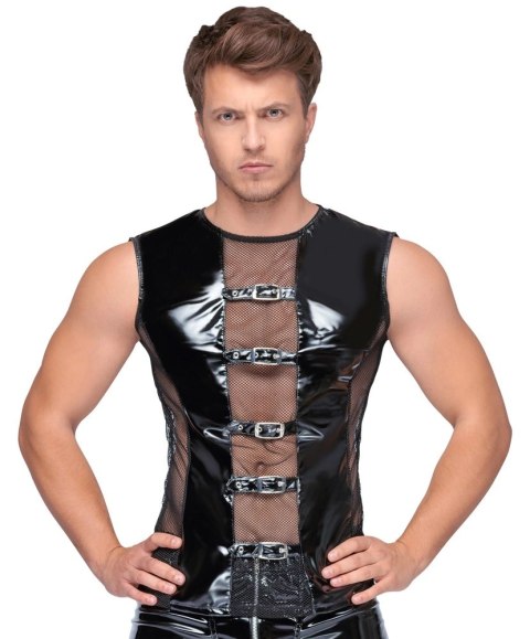 Black Level Koszulka Vinylowa Bez Rękawow z Siateczką L Czarna
