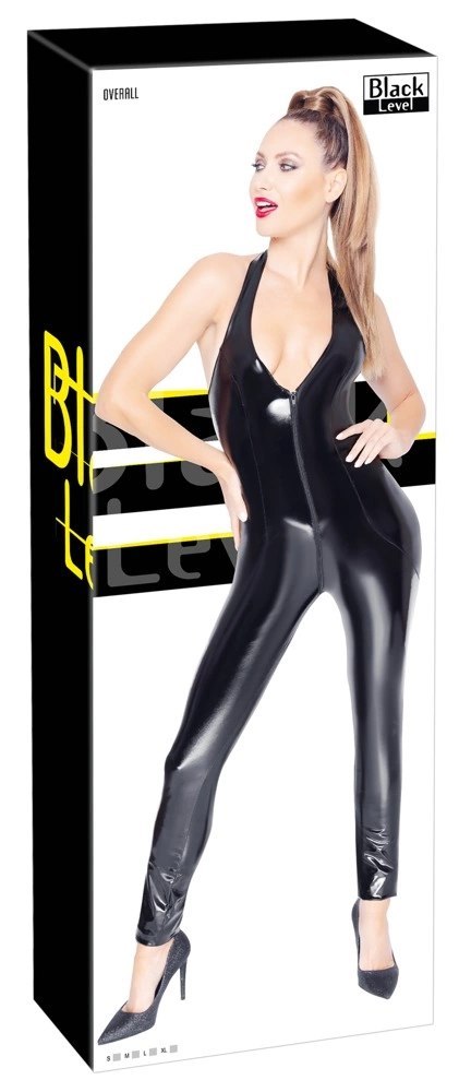 Black Level Kombinezon Vinylowy Czarny Długi Zamek M