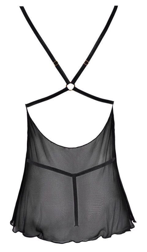 Cottelli Lingerie Halka Siateczkowa z Koronką + Stringi L