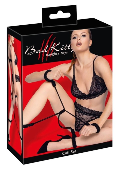 Bad Kitty Cuff Set Rope czarne linowe opaski na ręce i nogi rozmiar 2