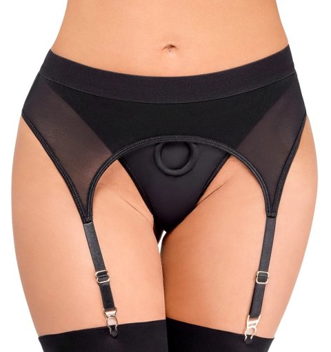 Bad Kitty Stringi z Pasem do Pończoch 2XL, mikrofibra, czarne