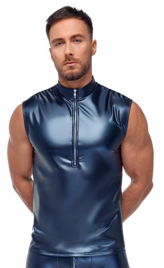 NEK Koszulka Męska Metaliczna Bez Rękawow 2XL Niebieska