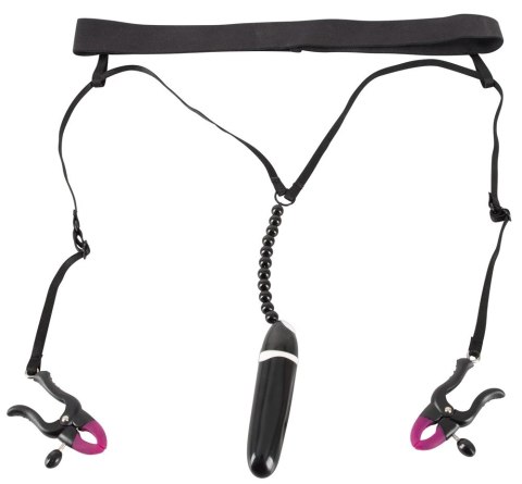 Bad Kitty Model 603510 - Stringi z wibracjami i regulacją, czarne