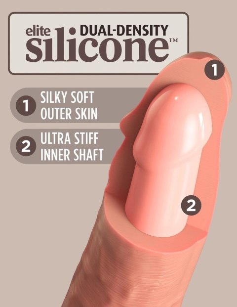King Cock Elite Silikonowy Model Intymny z Pilotem 18 cm ciemny kolor