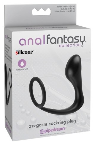Pipedream Anal Fantasy - Pierścień elastyczny z modułem punktu P, czarny