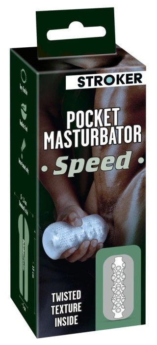 Stroker Speed przezroczysty model intymny kieszonkowy TPE 13 cm