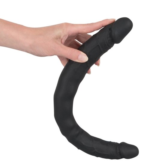 Bad Kitty Double Flex Silicone czarne podwojne narzędzie intymne 40 cm