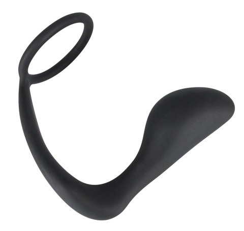 Black Velvets pierścień intymny z aplikatorem prostaty, silikonowy