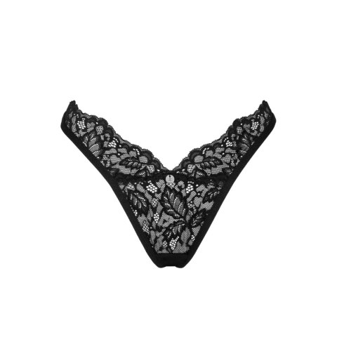 Obsessive Bellastia Stringi Koronkowe Czarne XL/2XL Komfortowe