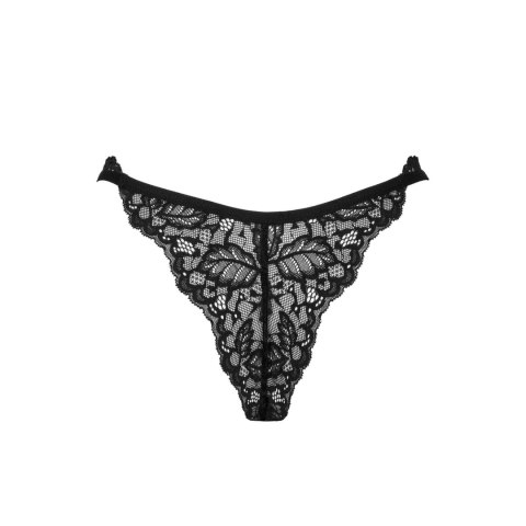 Obsessive Bellastia Stringi Koronkowe Czarne XL/2XL Komfortowe